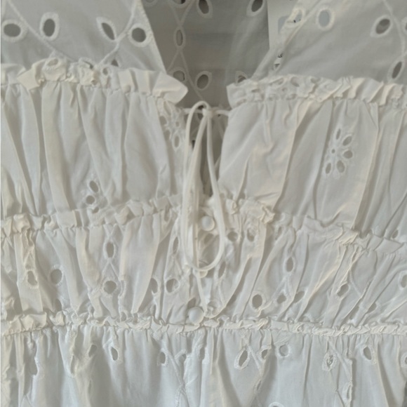 Zara White Embroidered Dress NWT - Picture 6 of 6